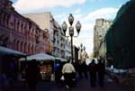 Arbat Street with one of many matryoshka vendors